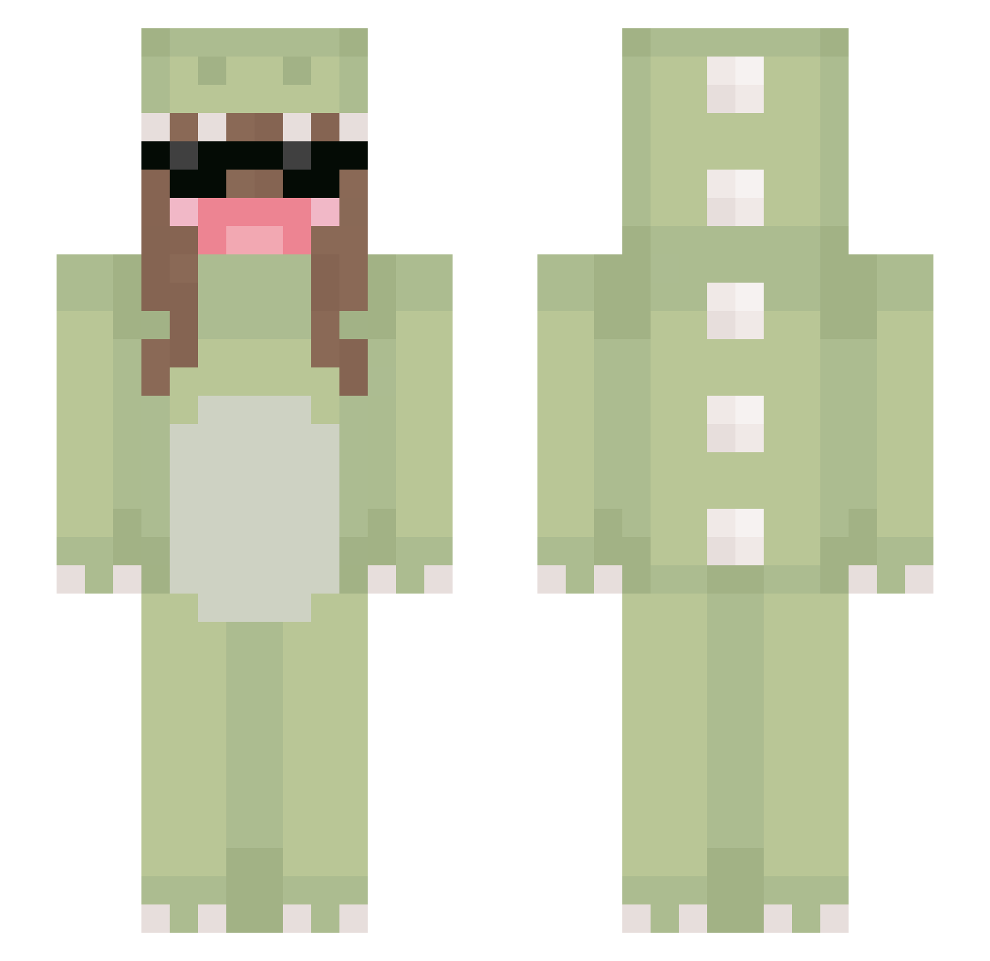 skunkichild1 Minecraft skin, front and back view