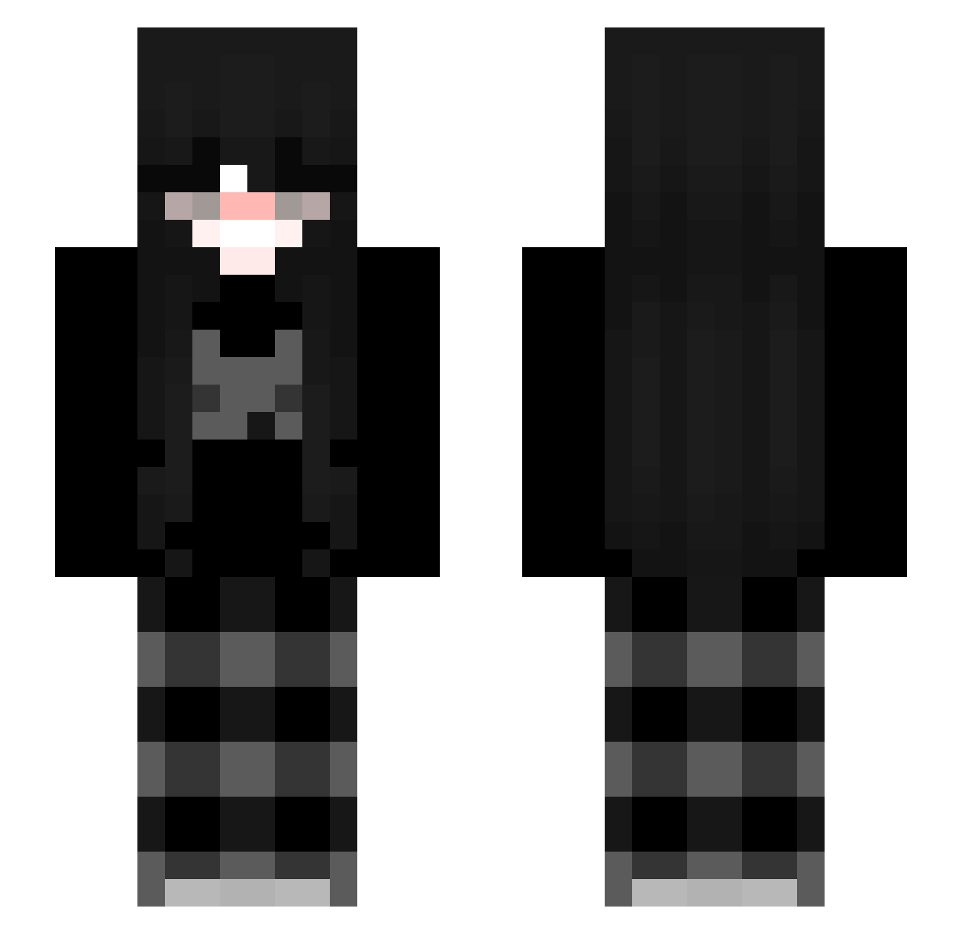 sanubabu Minecraft skin, front and back view