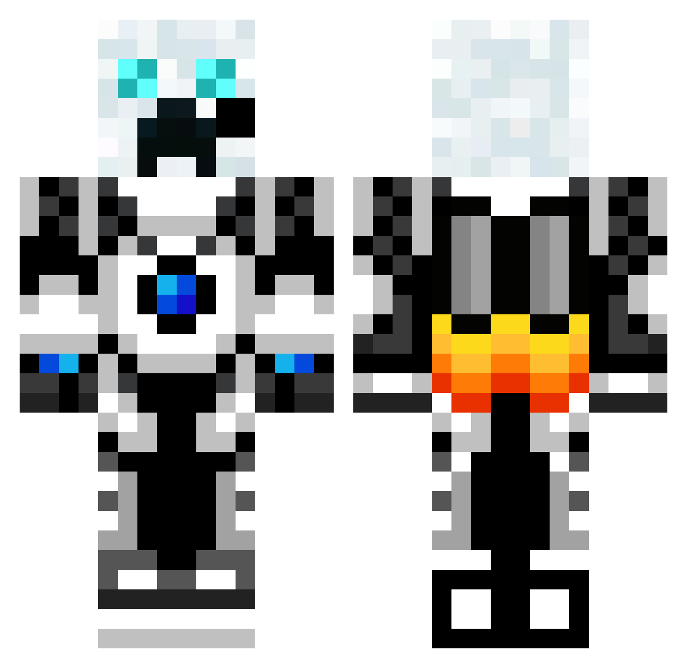 Princess Minecraft skin, front and back view