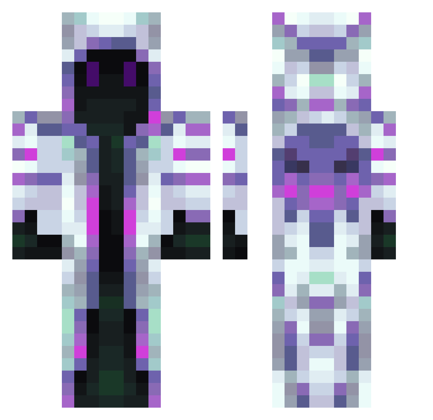 Radiate7z Minecraft skin, front and back view