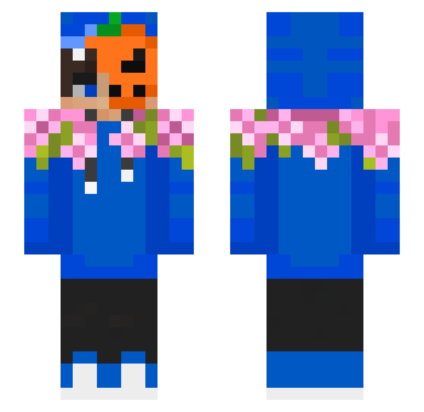 DomiSSy Minecraft skin, front and back view