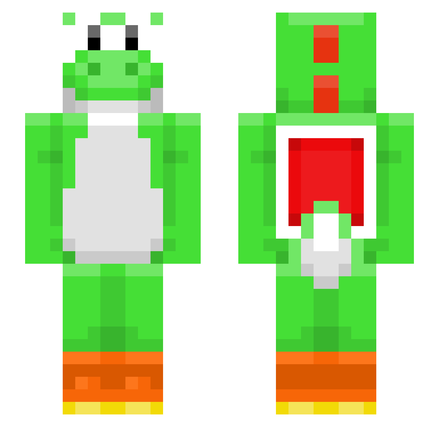 Poparatzi Minecraft skin, front and back view