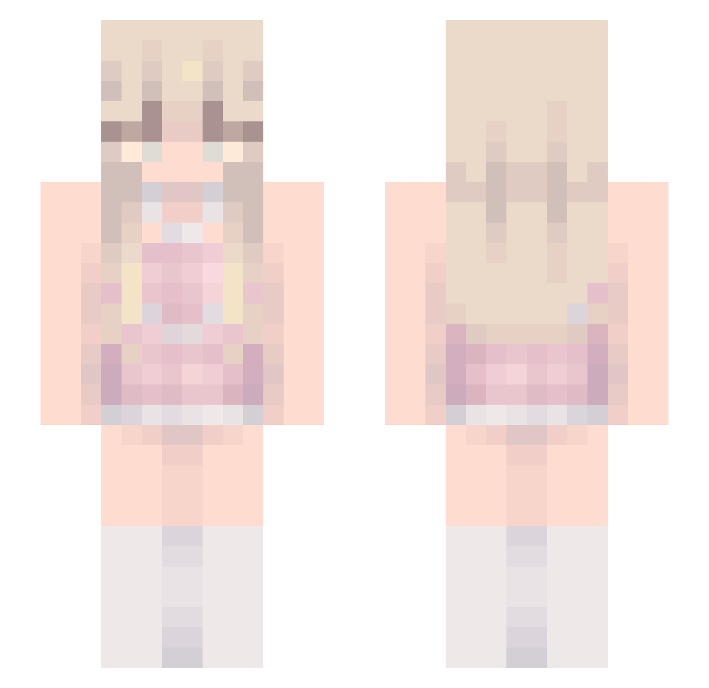 Yapdoll4rSpotify Minecraft skin, front and back view