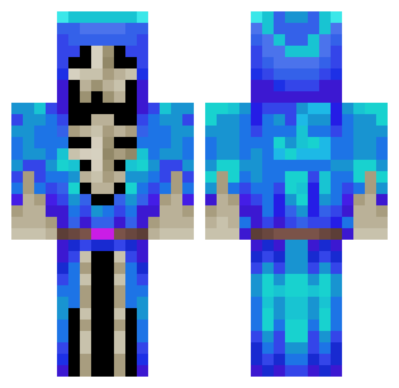 Wiktorgracz Minecraft skin, front and back view