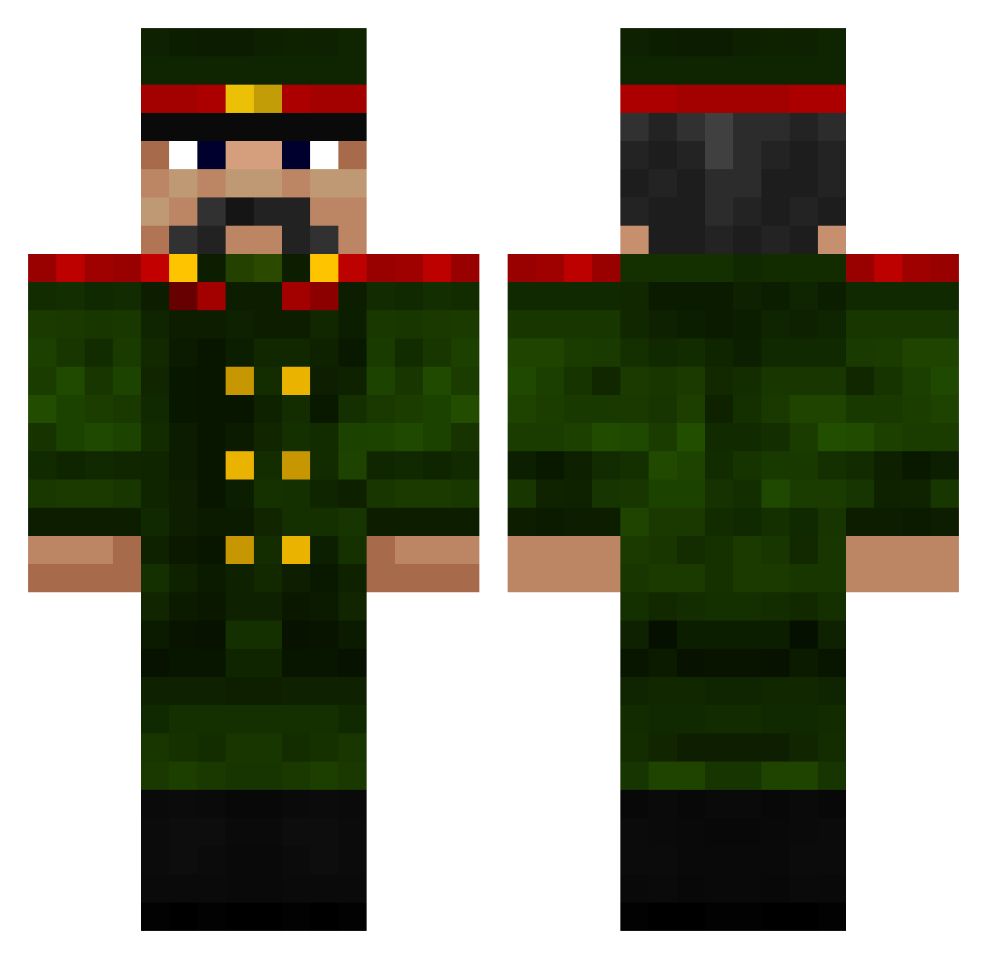 PUGMASTER071705 Minecraft skin, front and back view