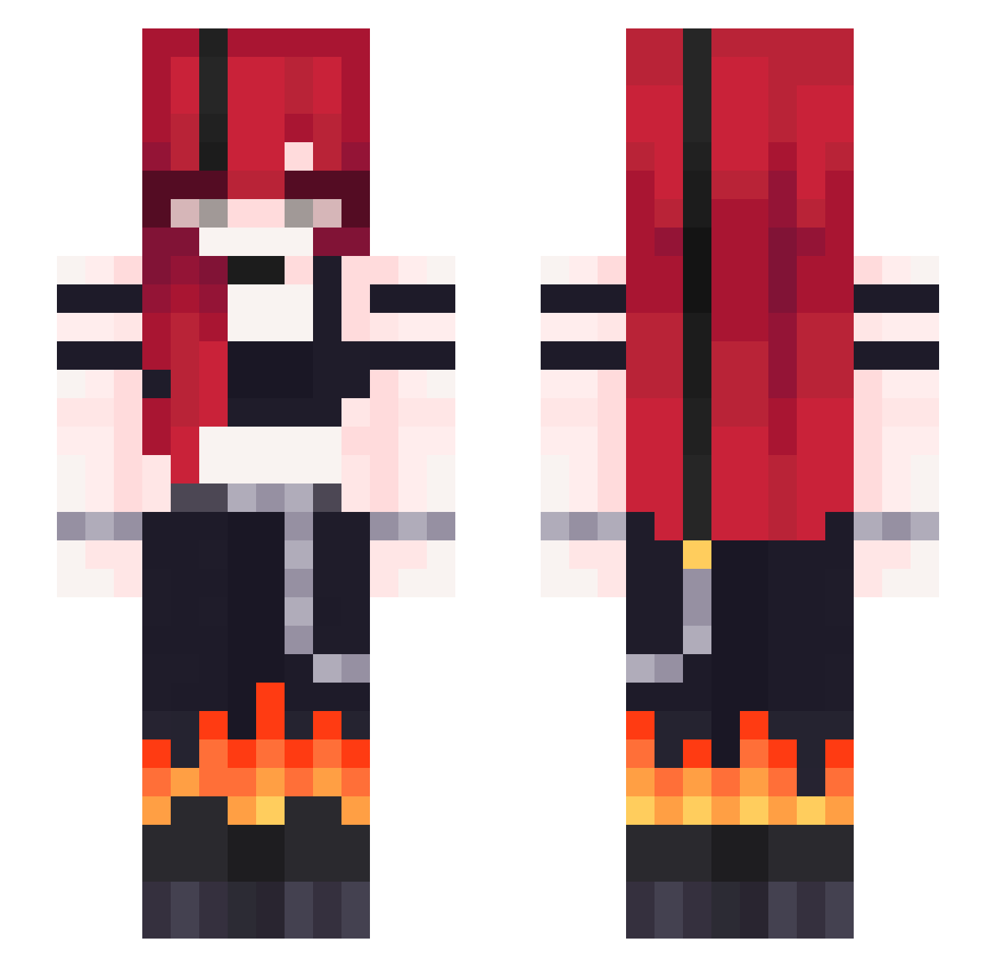 QueenCake Minecraft skin, front and back view