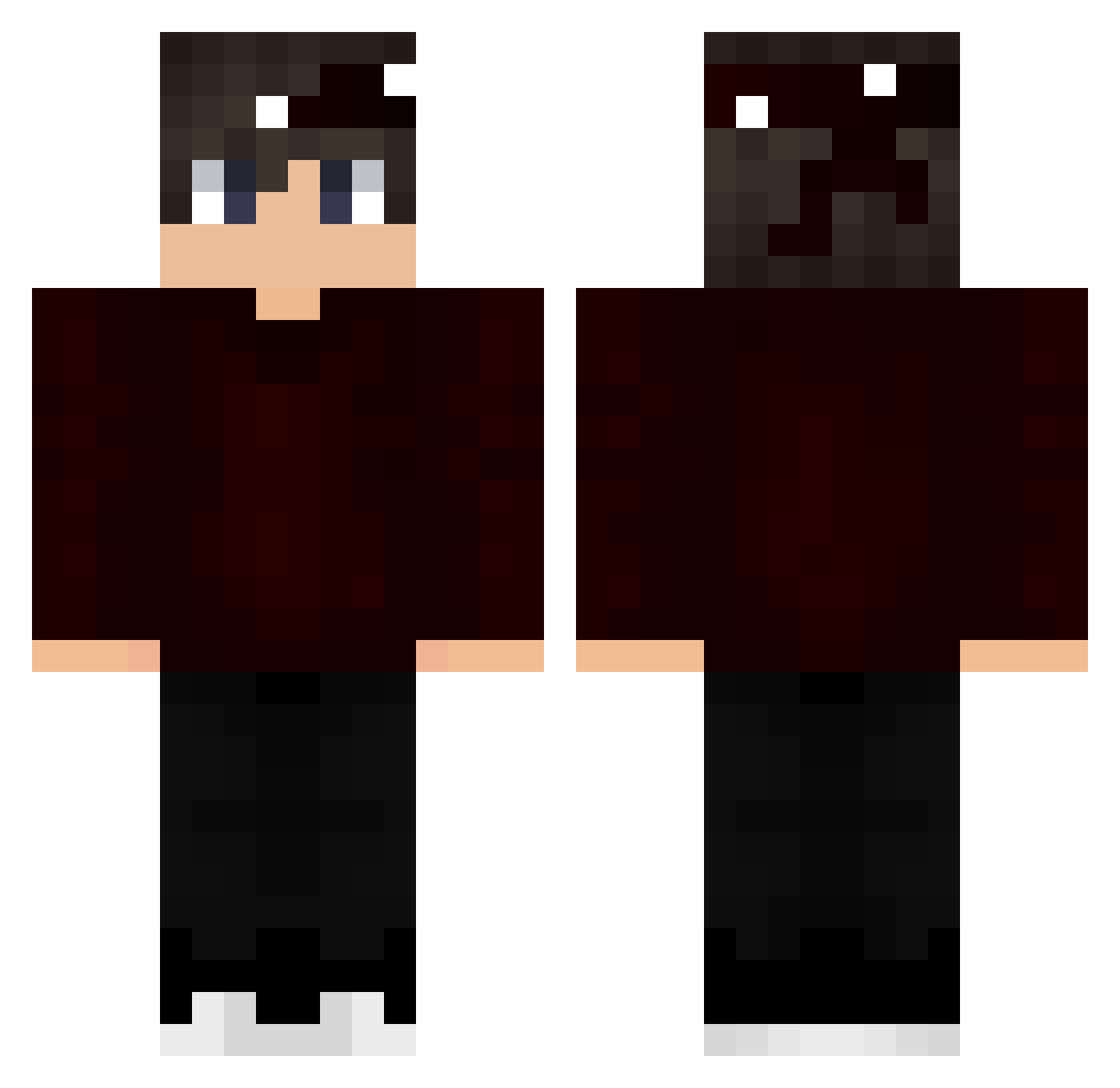 WySuKo Minecraft skin, front and back view