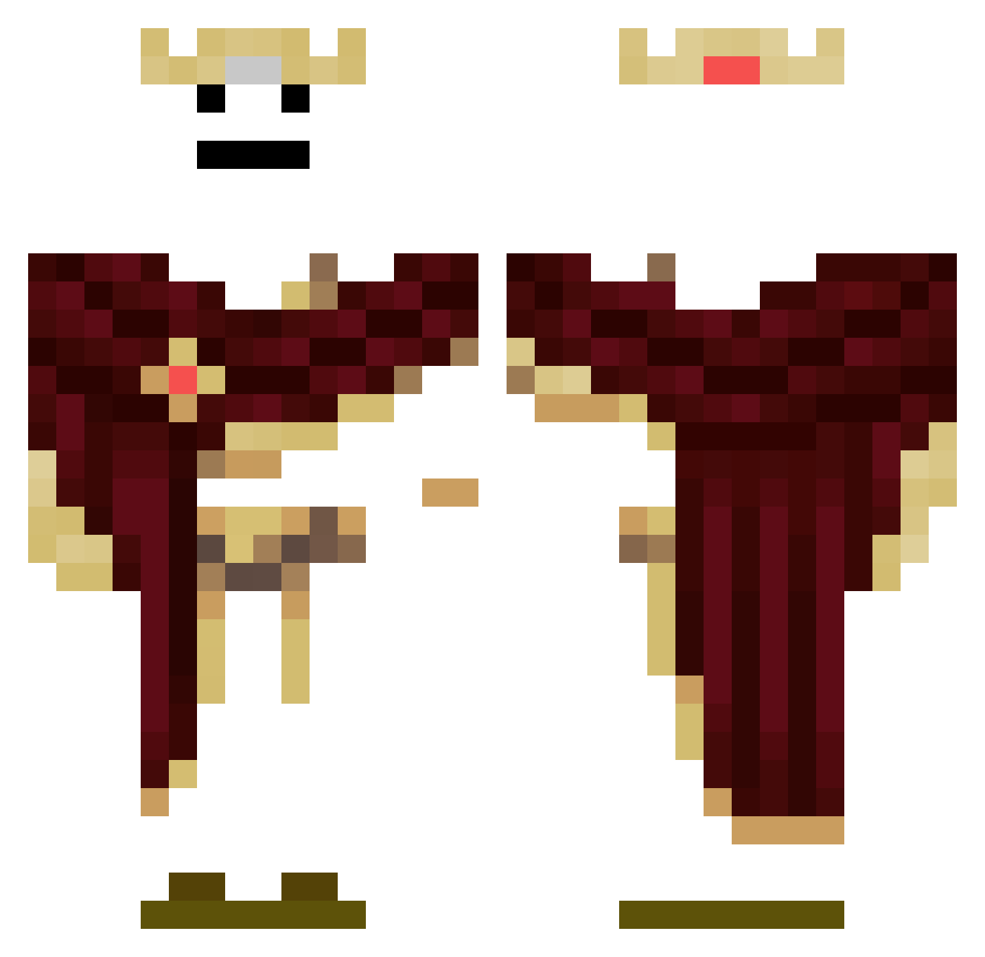 unnomiro Minecraft skin, front and back view