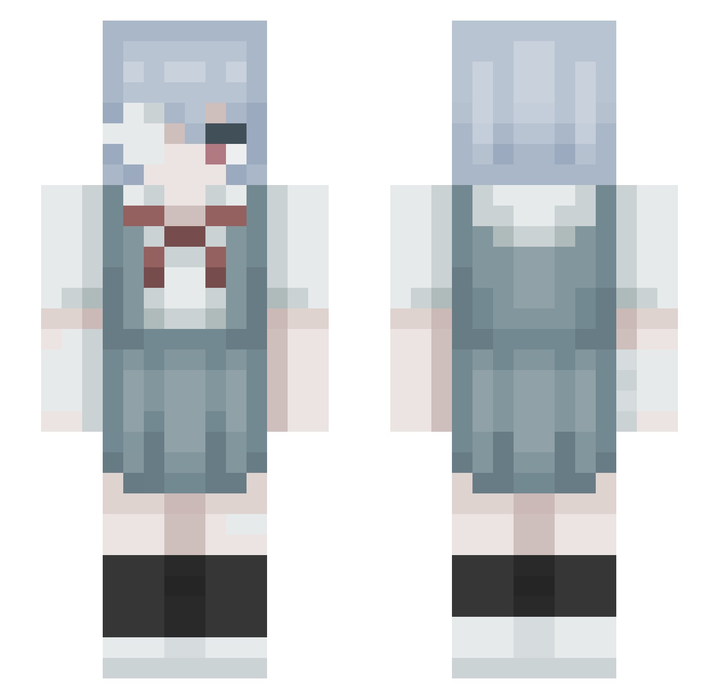 NotLunamae Minecraft skin, front and back view