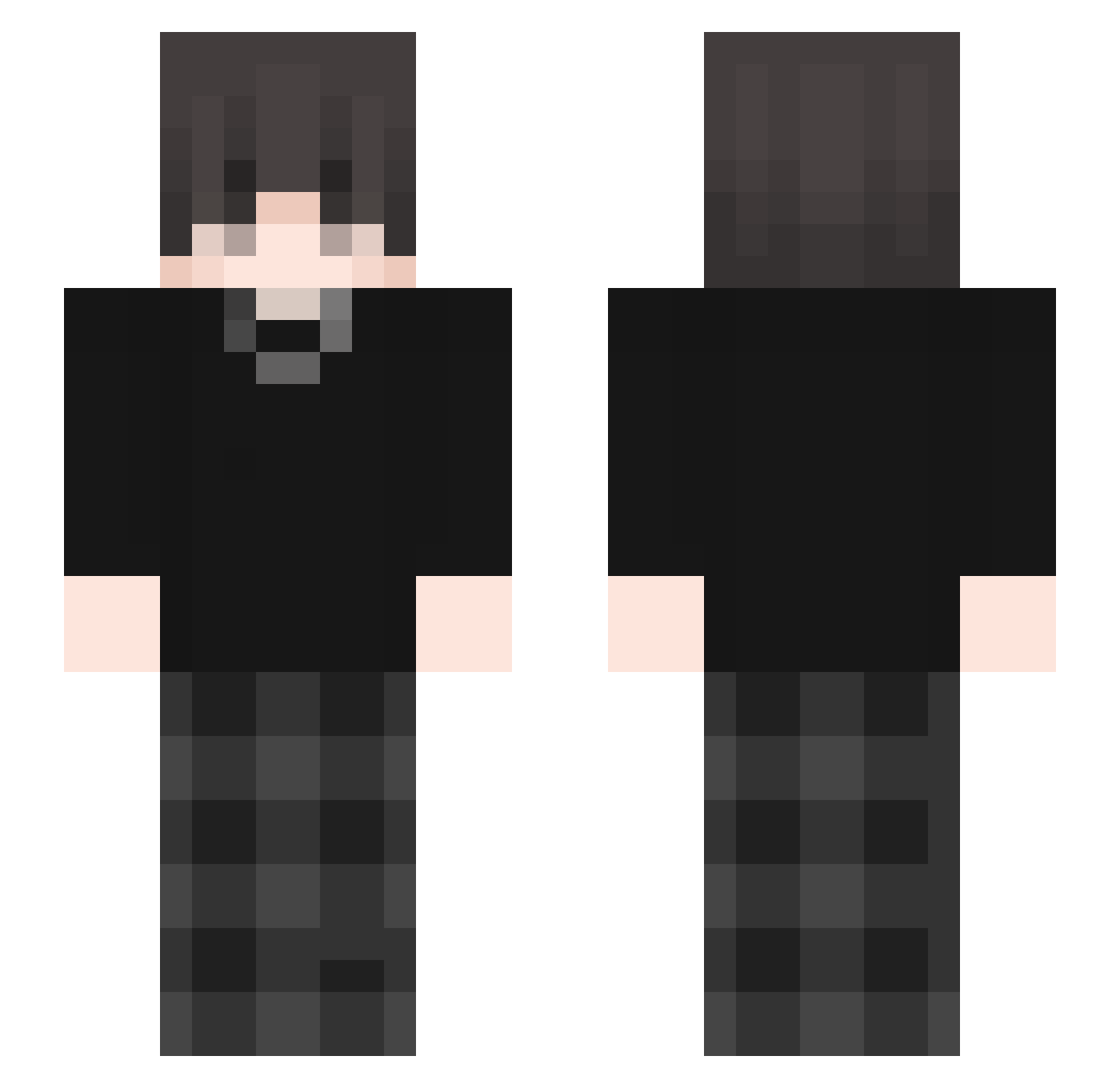 BlueRazIce Minecraft skin, front and back view