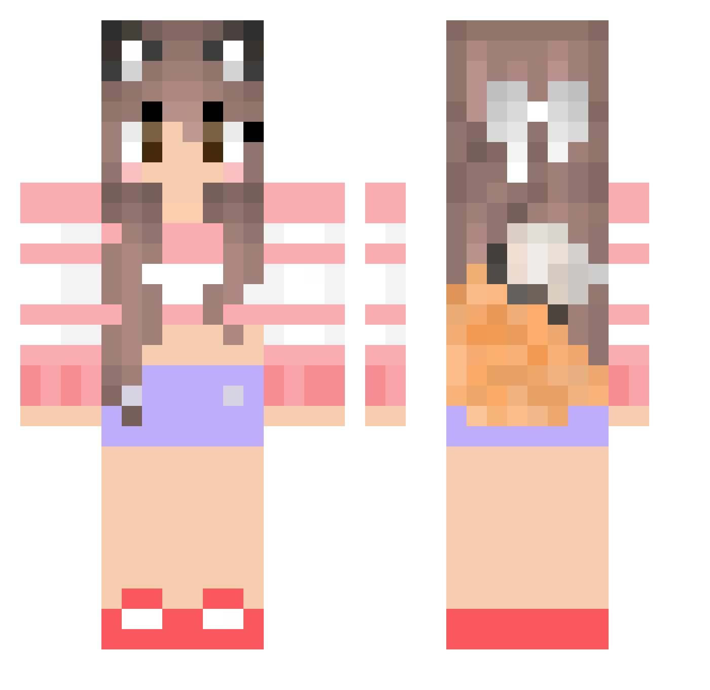 Vinery Minecraft skin, front and back view