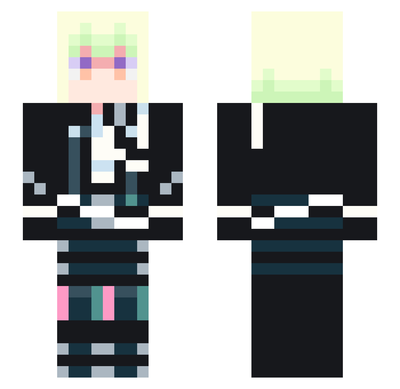 Spirital Minecraft skin, front and back view