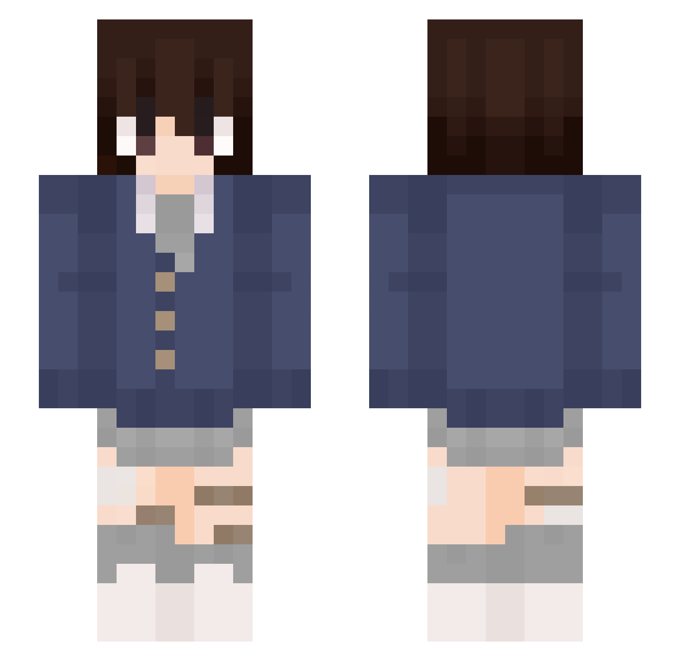 Tesedy Minecraft skin, front and back view