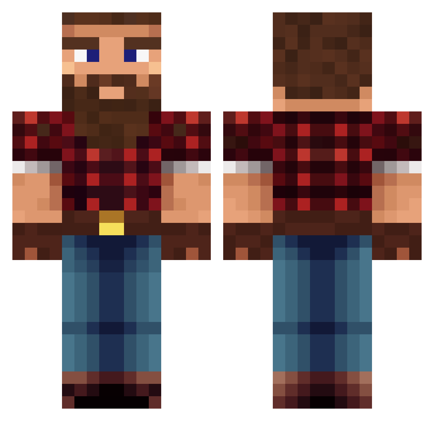 SonofNorth Minecraft skin, front and back view