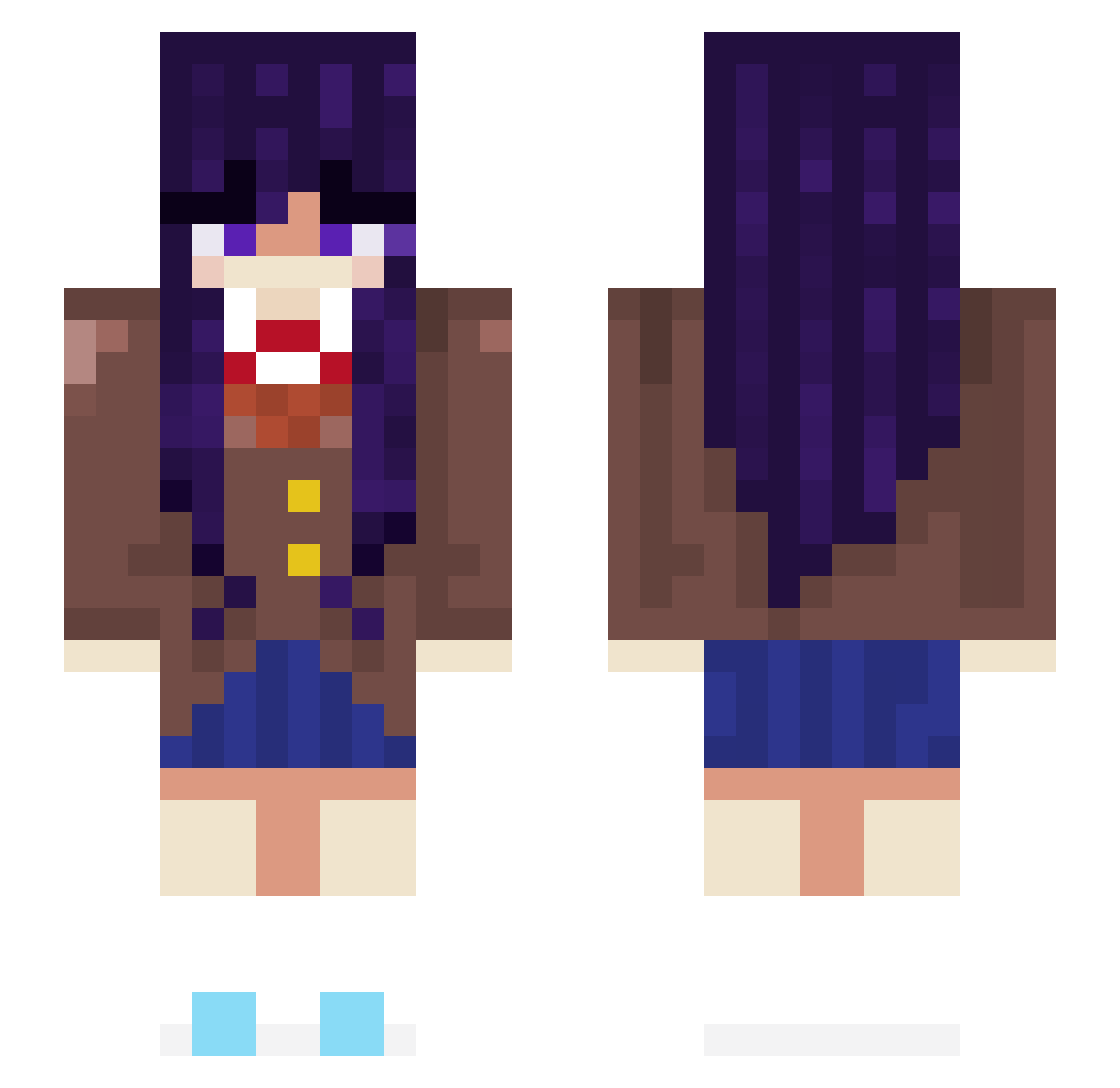 DogeSmily Minecraft skin, front and back view