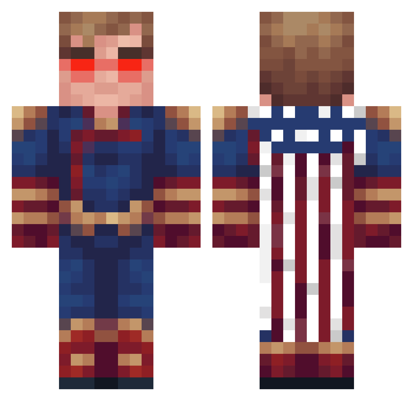Stuhlfurzer Minecraft skin, front and back view
