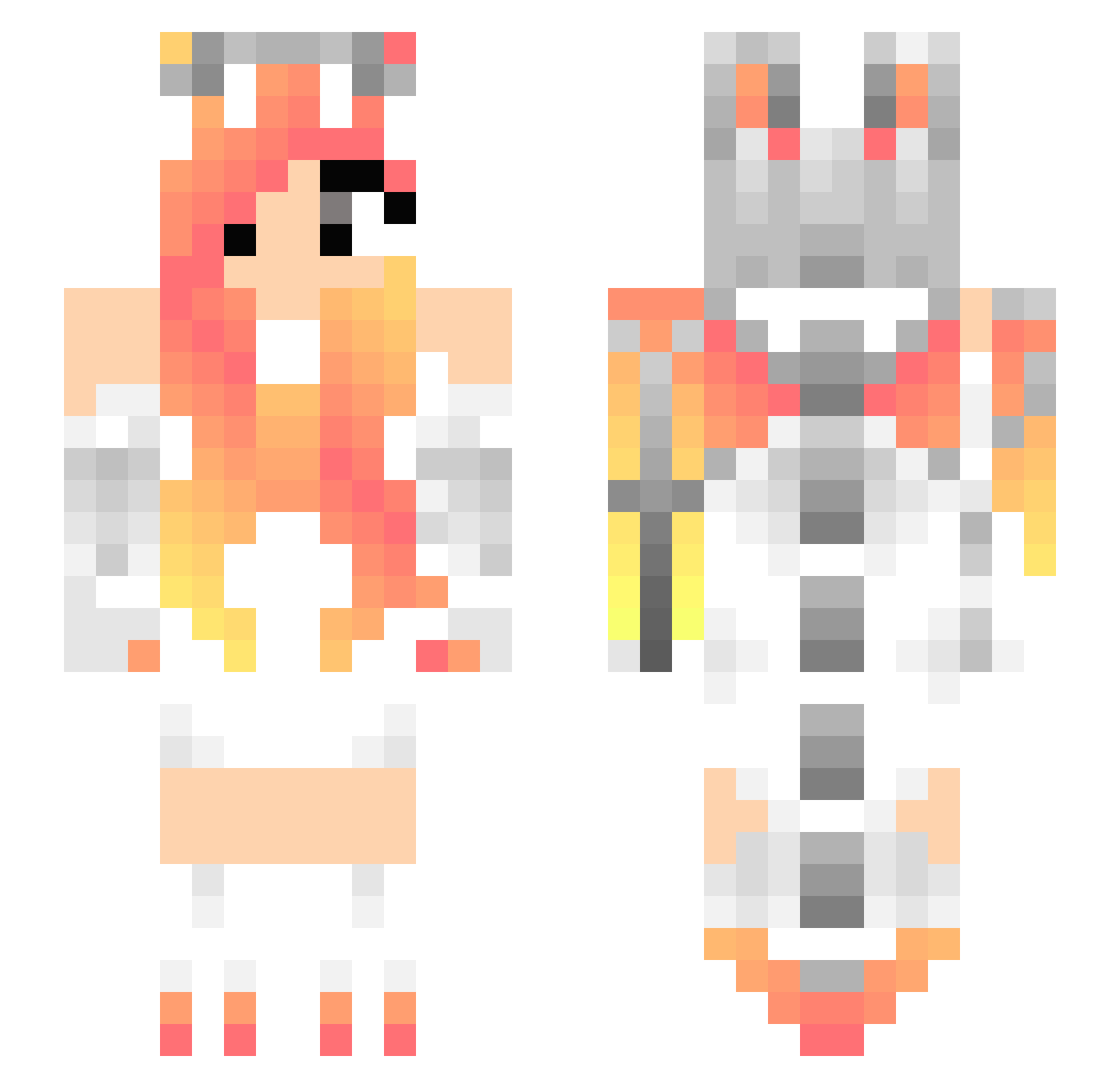 Jelene Minecraft skin, front and back view