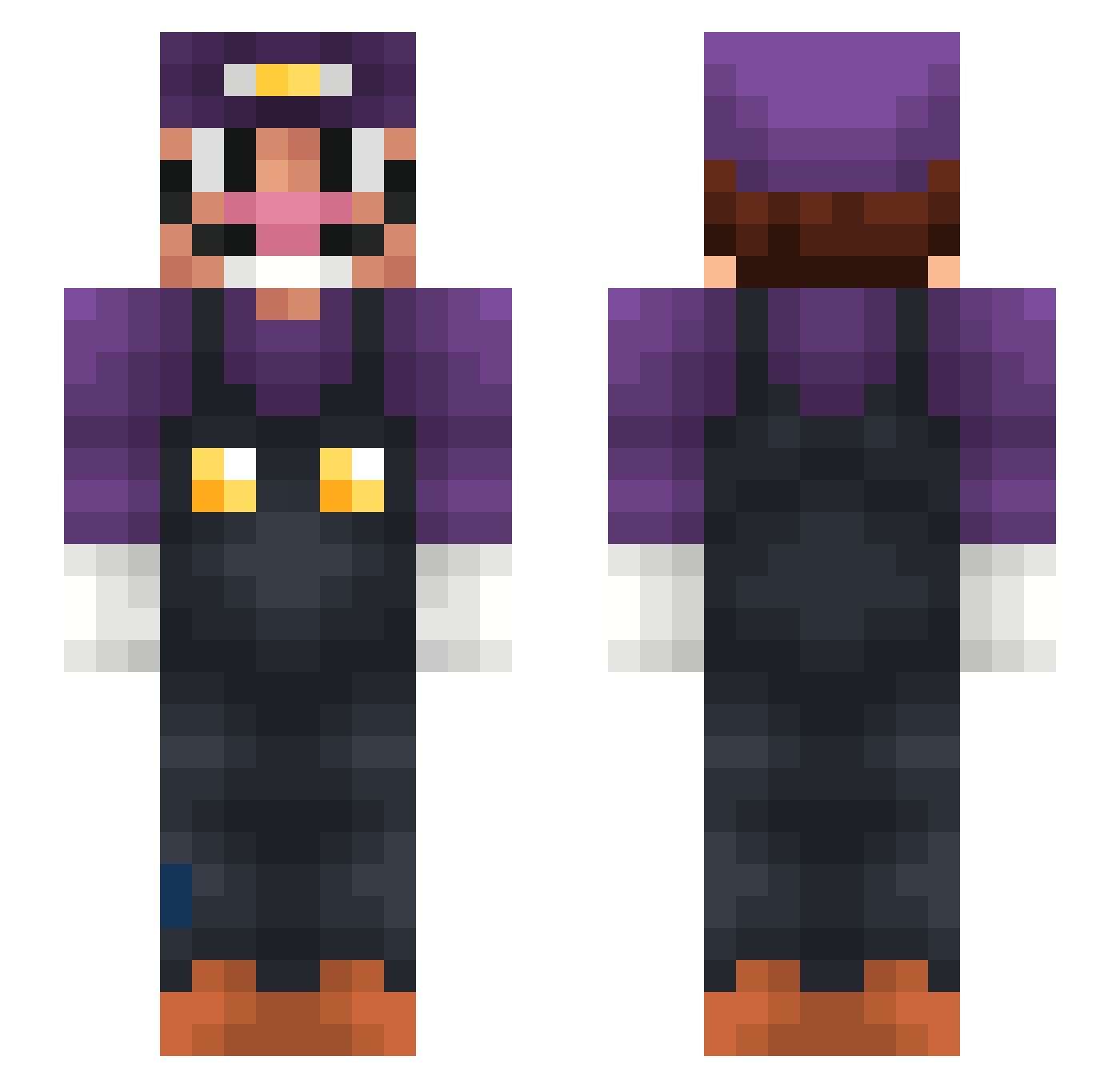 Personableness Minecraft skin, front and back view