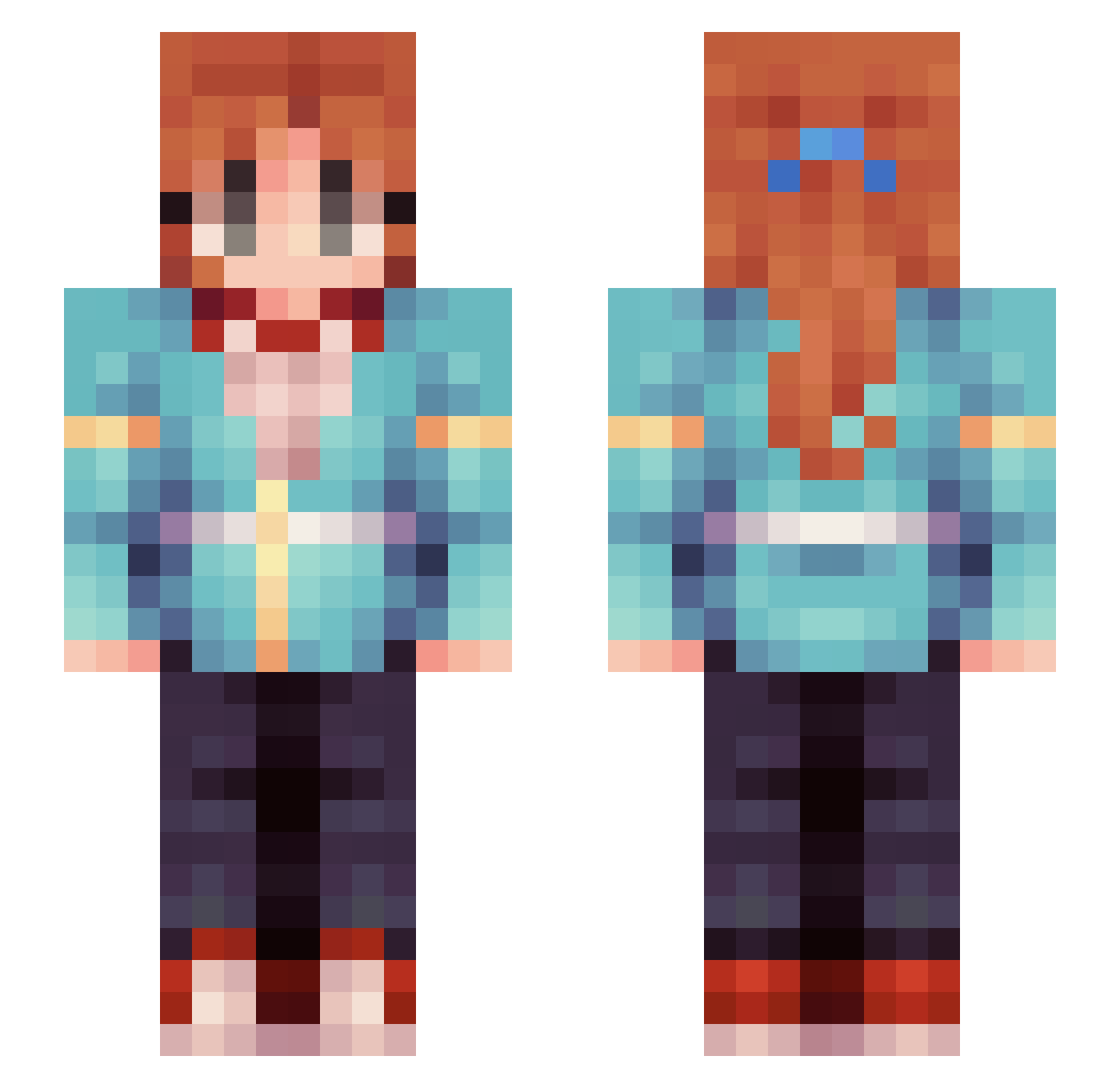 Saebyeok67 Minecraft skin, front and back view