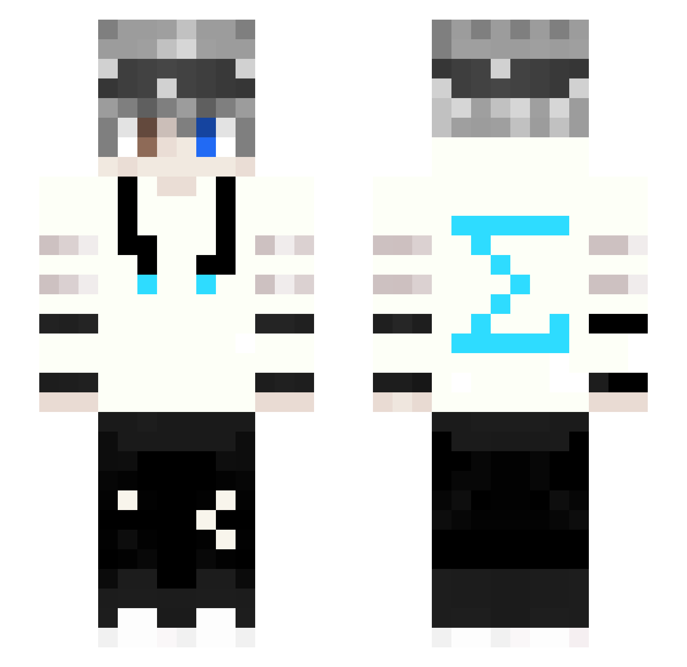 TiVCrMR Minecraft skin, front and back view