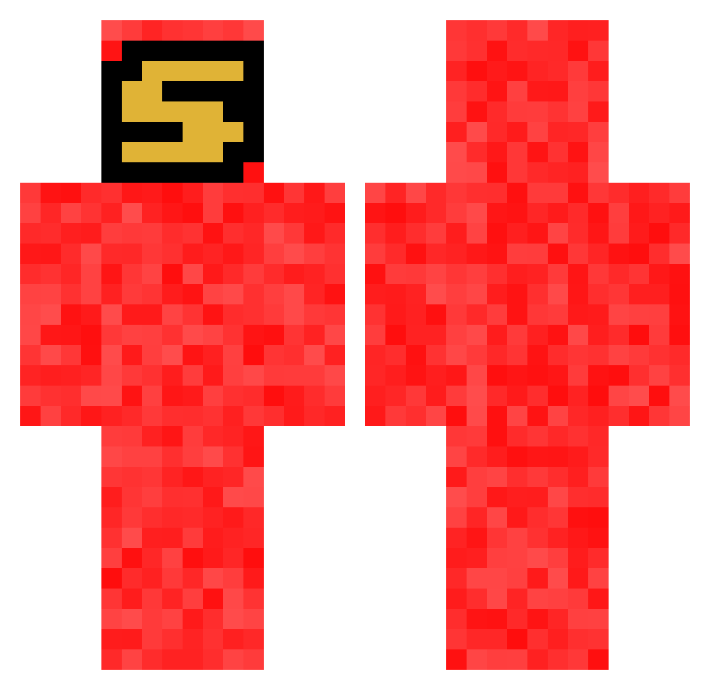 Riant Minecraft skin, front and back view