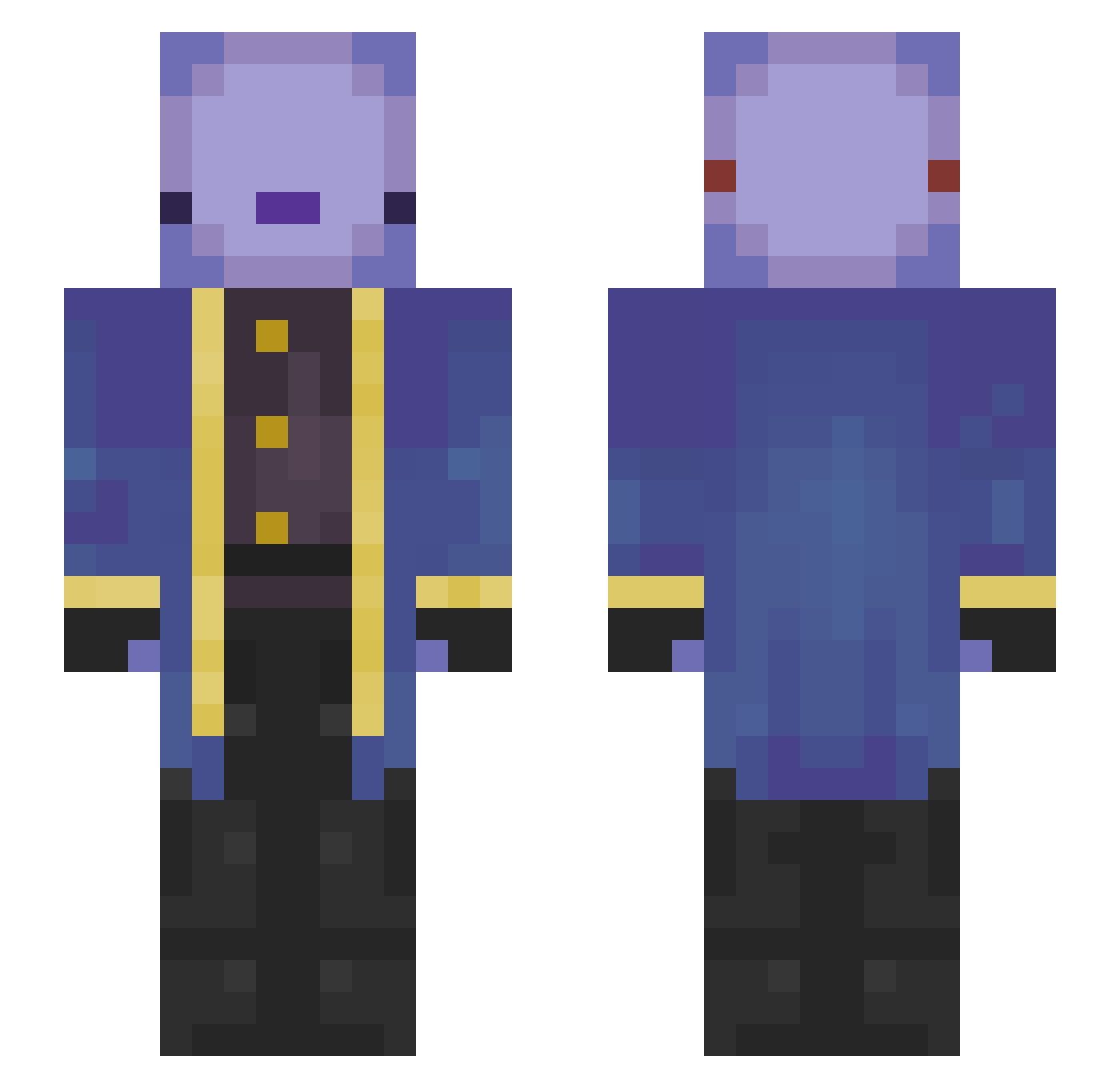SantaElite Minecraft skin, front and back view