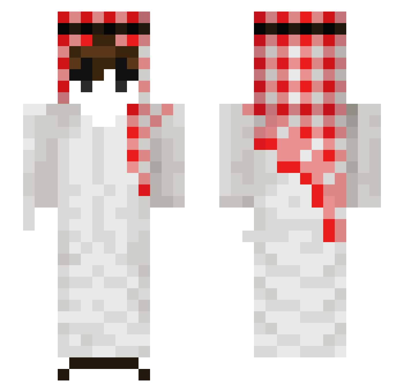 Tuptakk Minecraft skin, front and back view