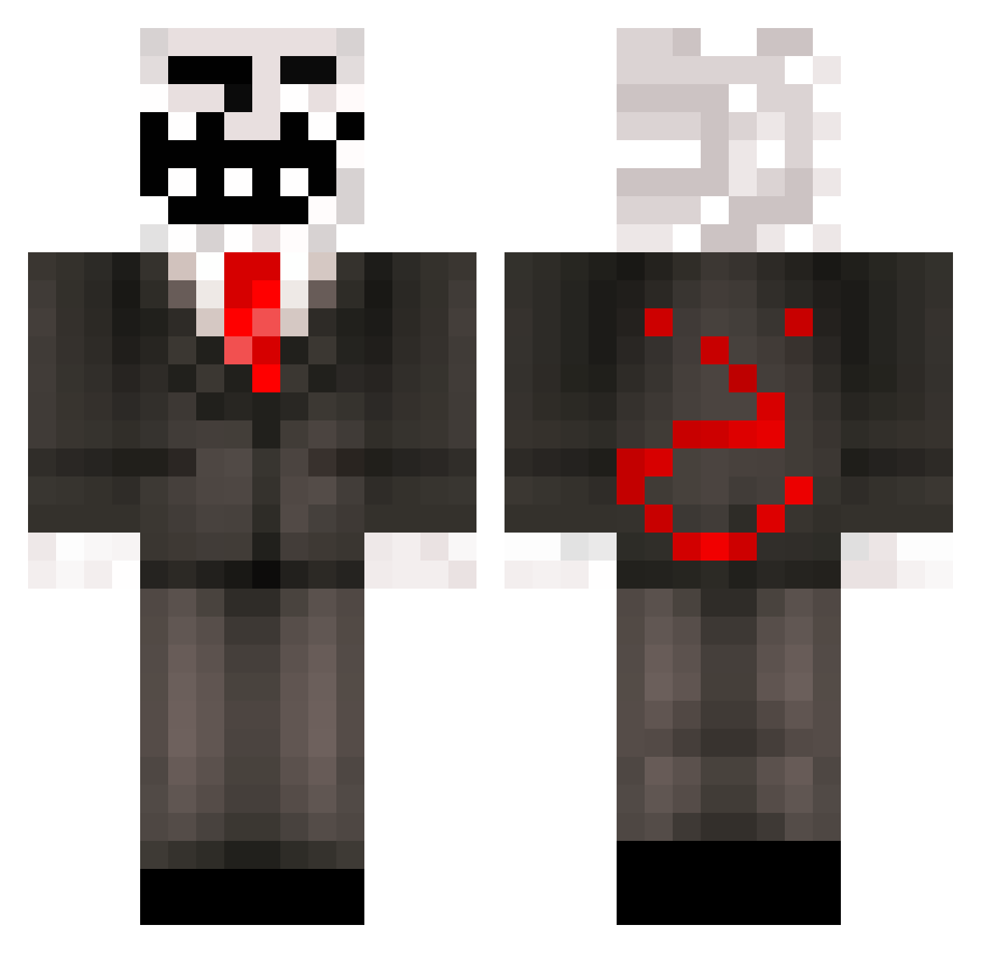 MrEkula Minecraft skin, front and back view
