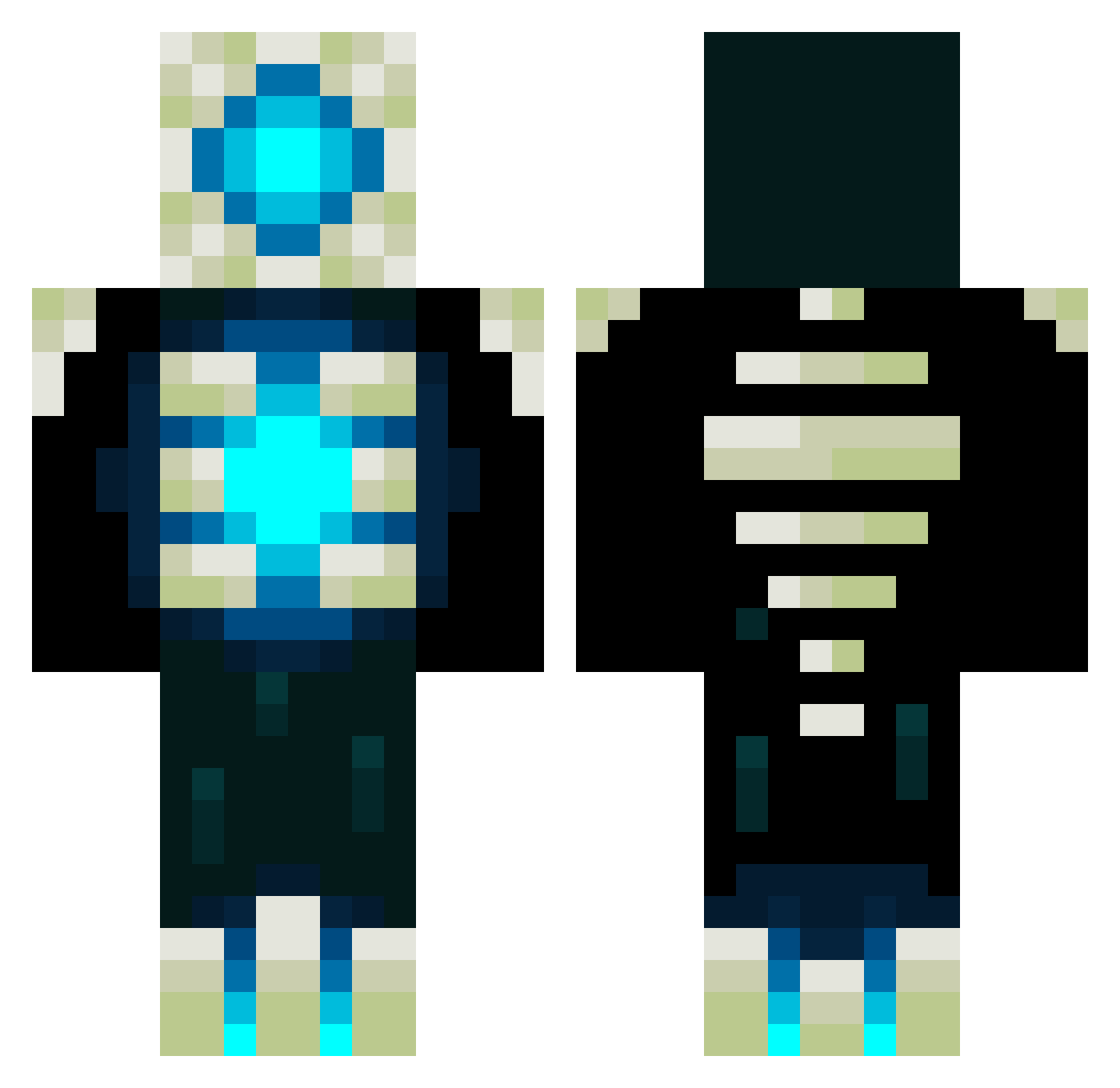 Aethaar0 Minecraft skin, front and back view