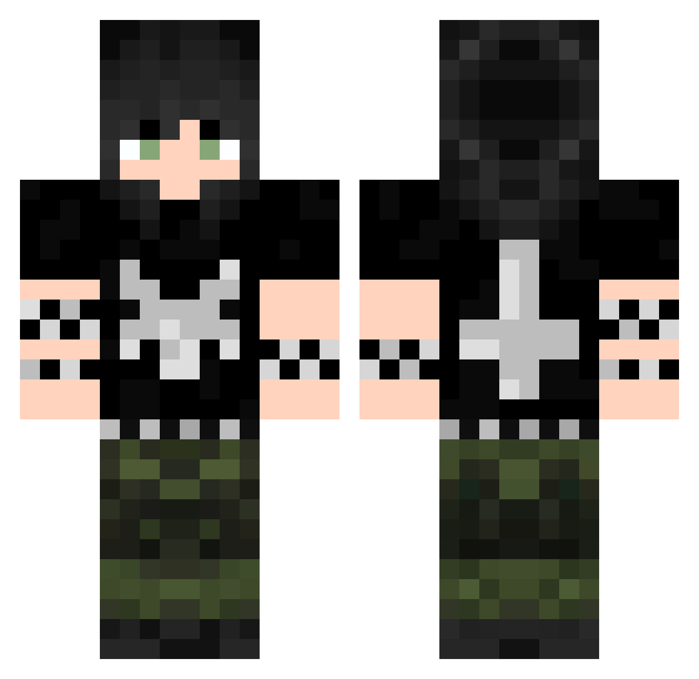Sara157 Minecraft skin, front and back view