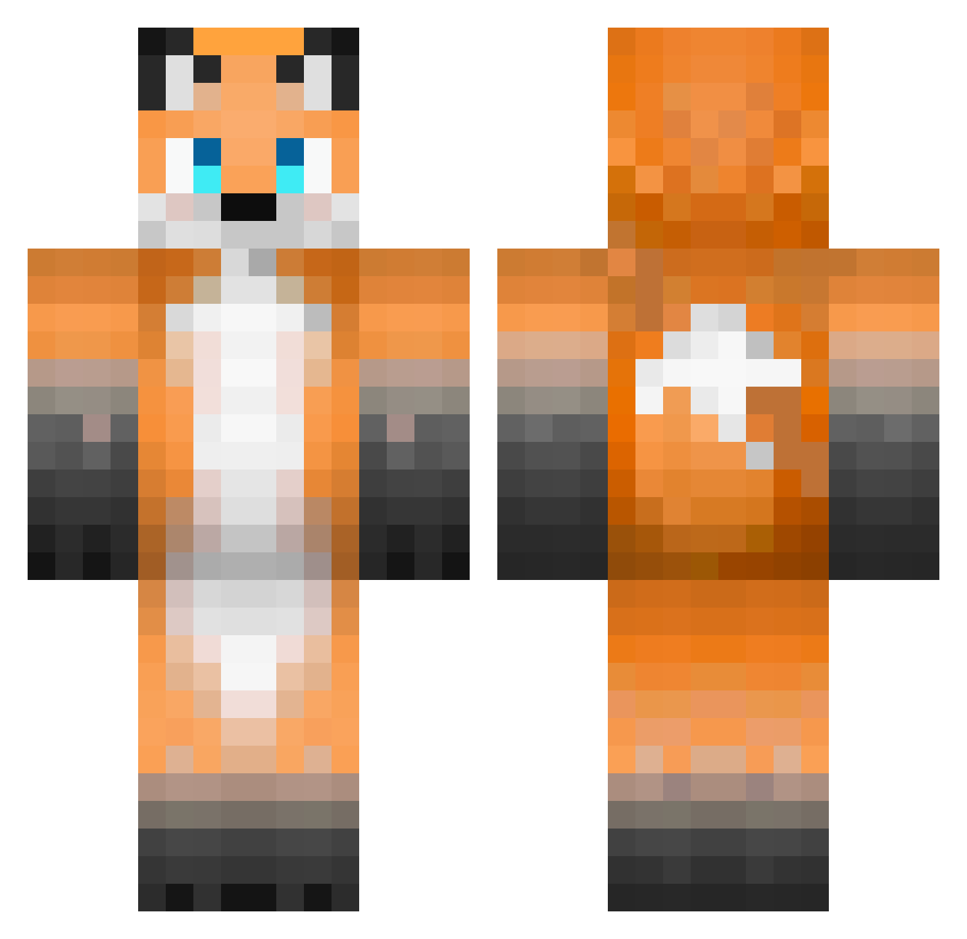 Skillless666 Minecraft skin, front and back view
