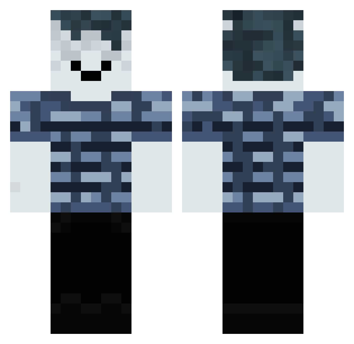 Mroneoh Minecraft skin, front and back view