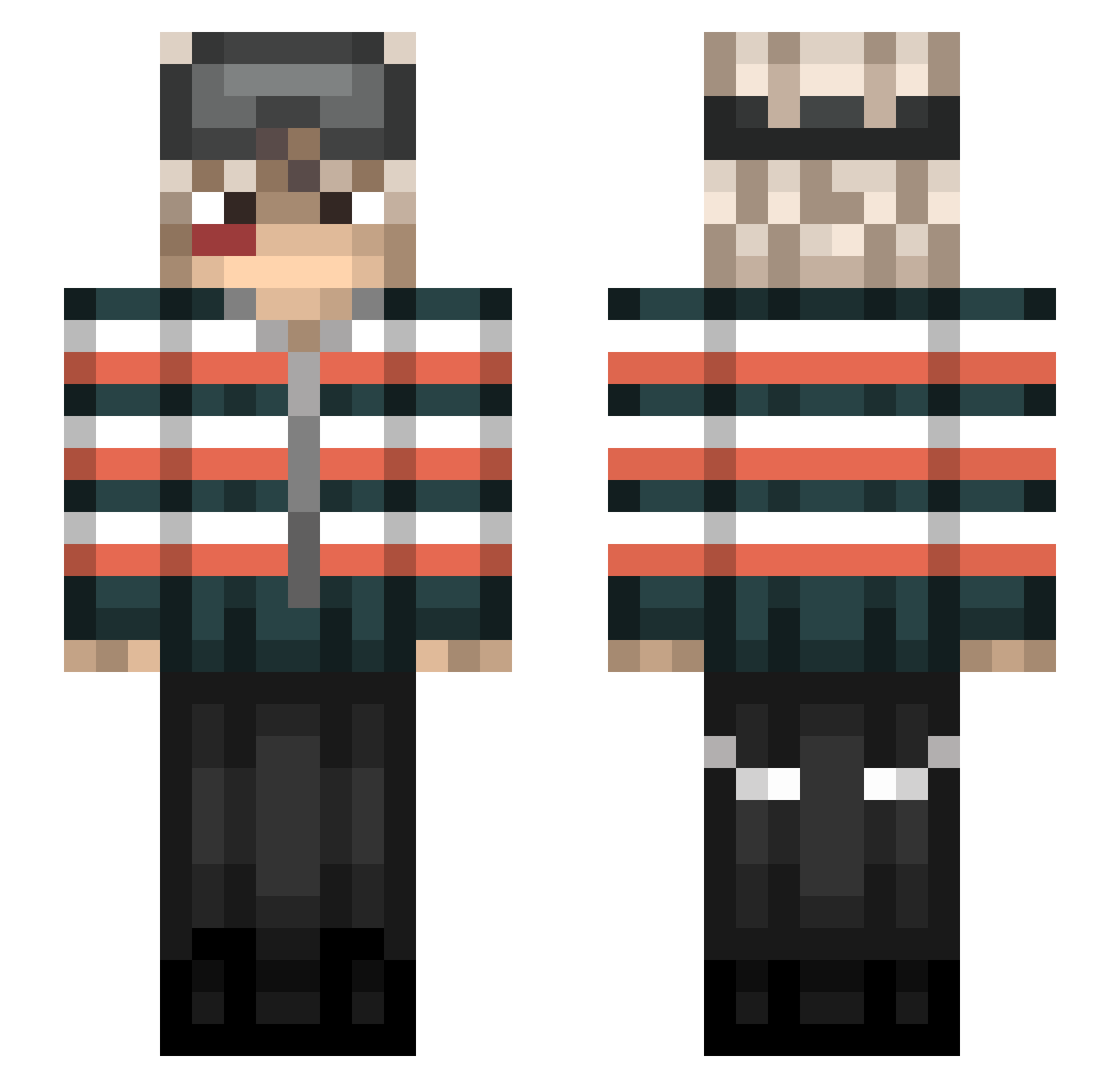 der14jahrealtist Minecraft skin, front and back view