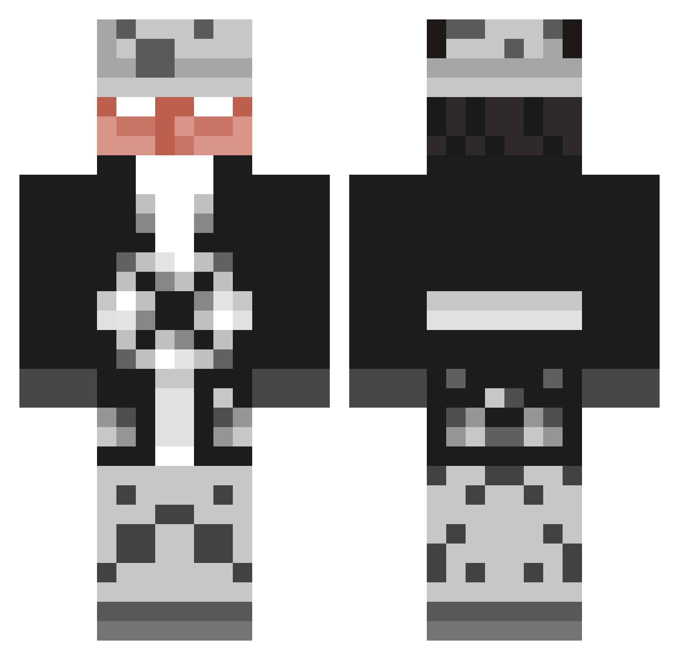 DuduMalah Minecraft skin, front and back view