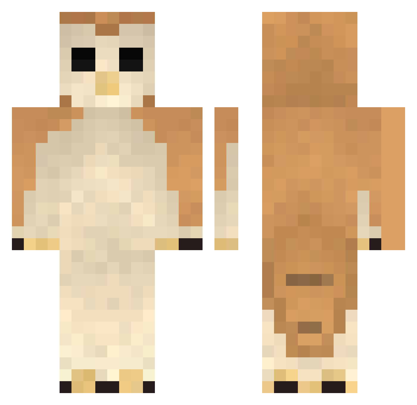 Yabadido Minecraft skin, front and back view