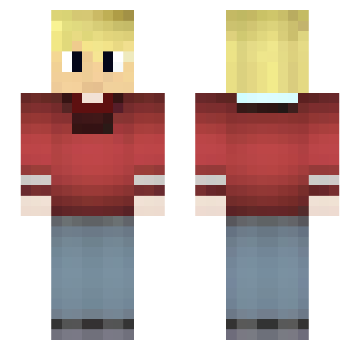 SkySurfer237 Minecraft skin, front and back view