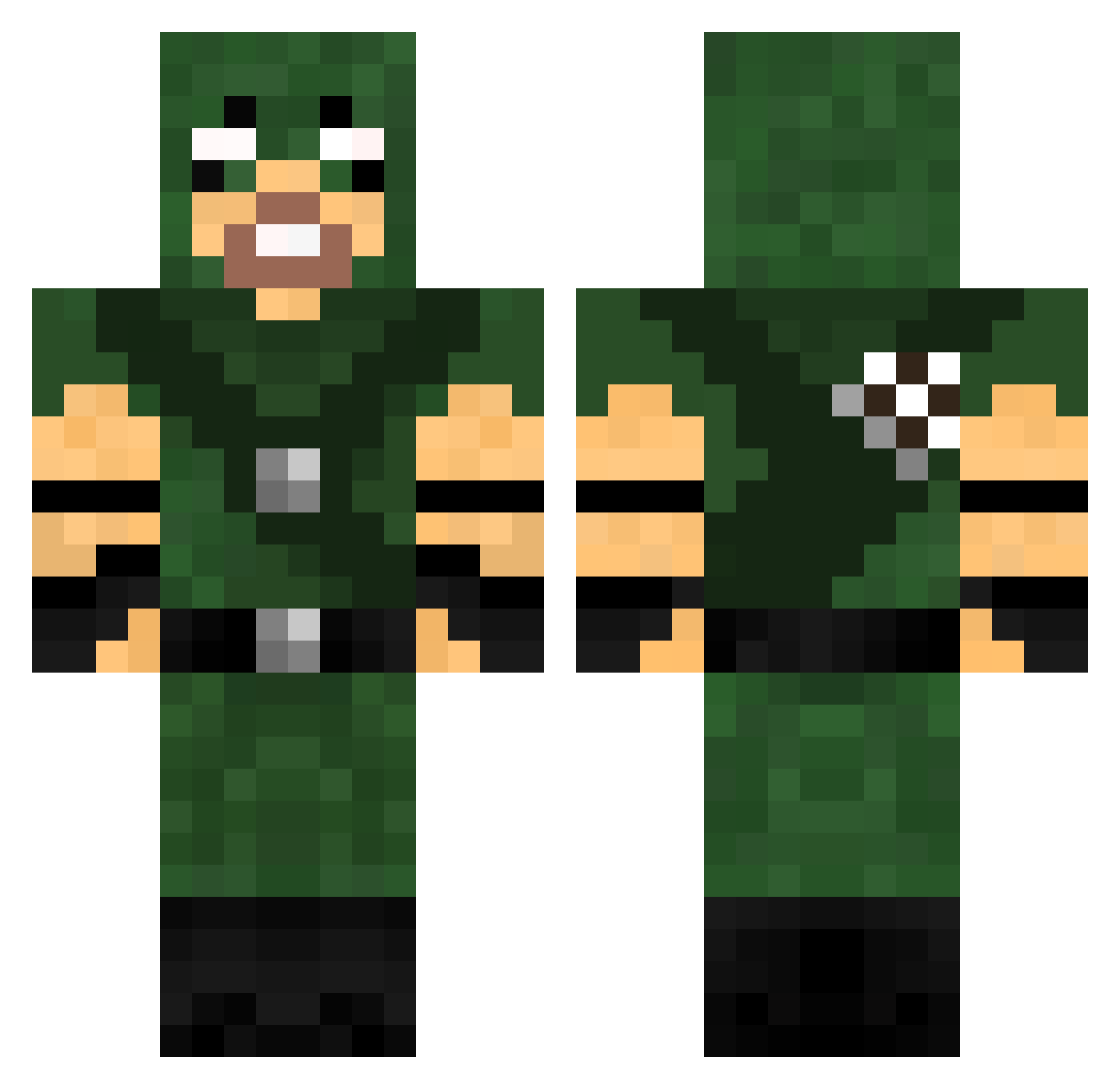 masealdo Minecraft skin, front and back view