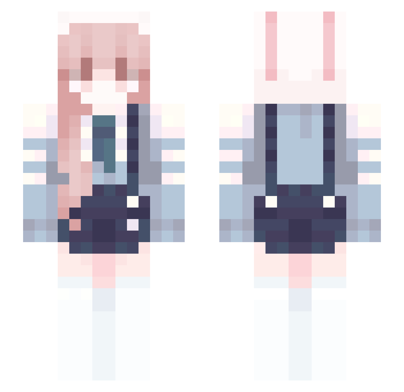 seaabunny Minecraft skin, front and back view