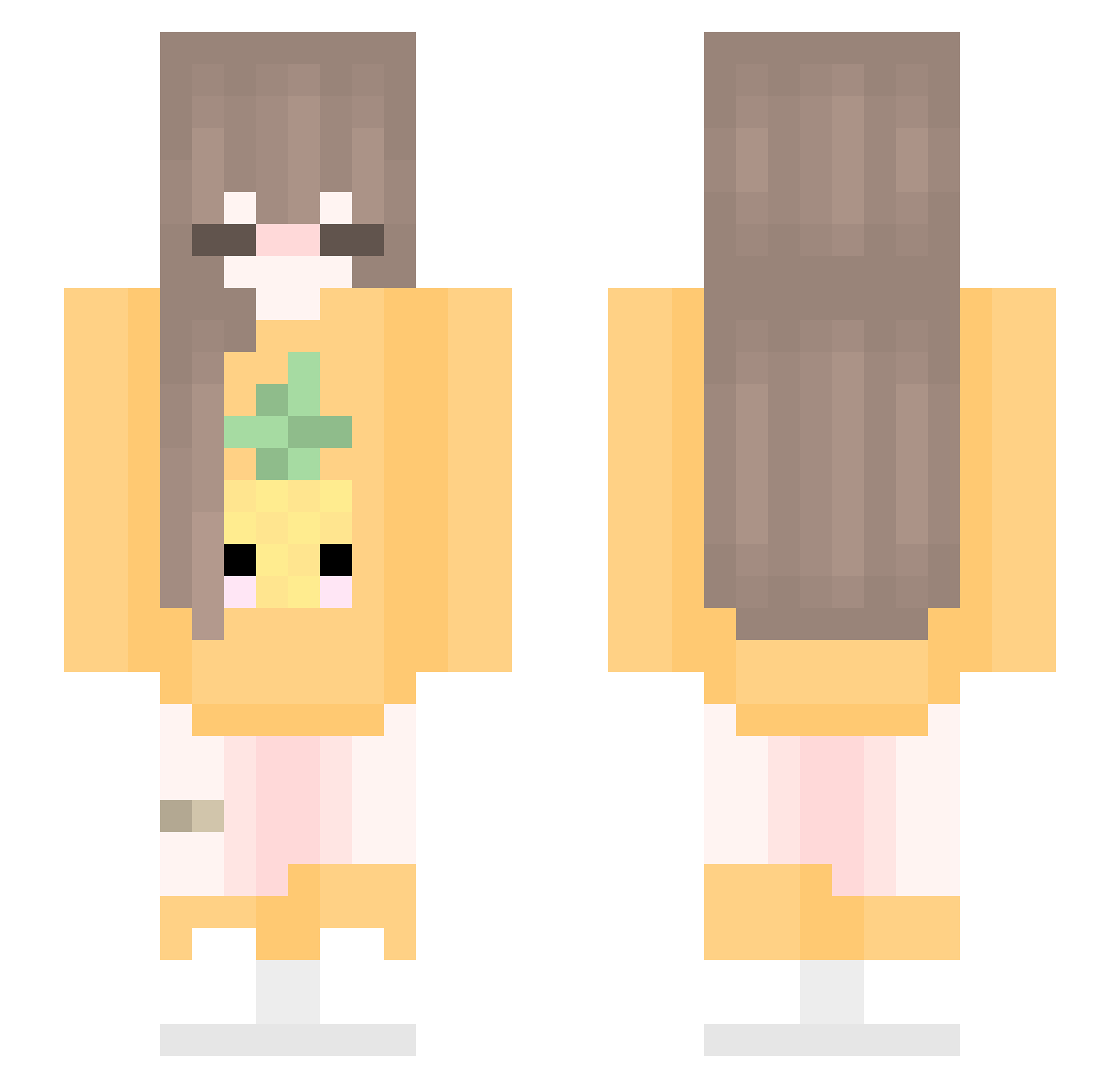 Axolotl_Crafter Minecraft skin, front and back view