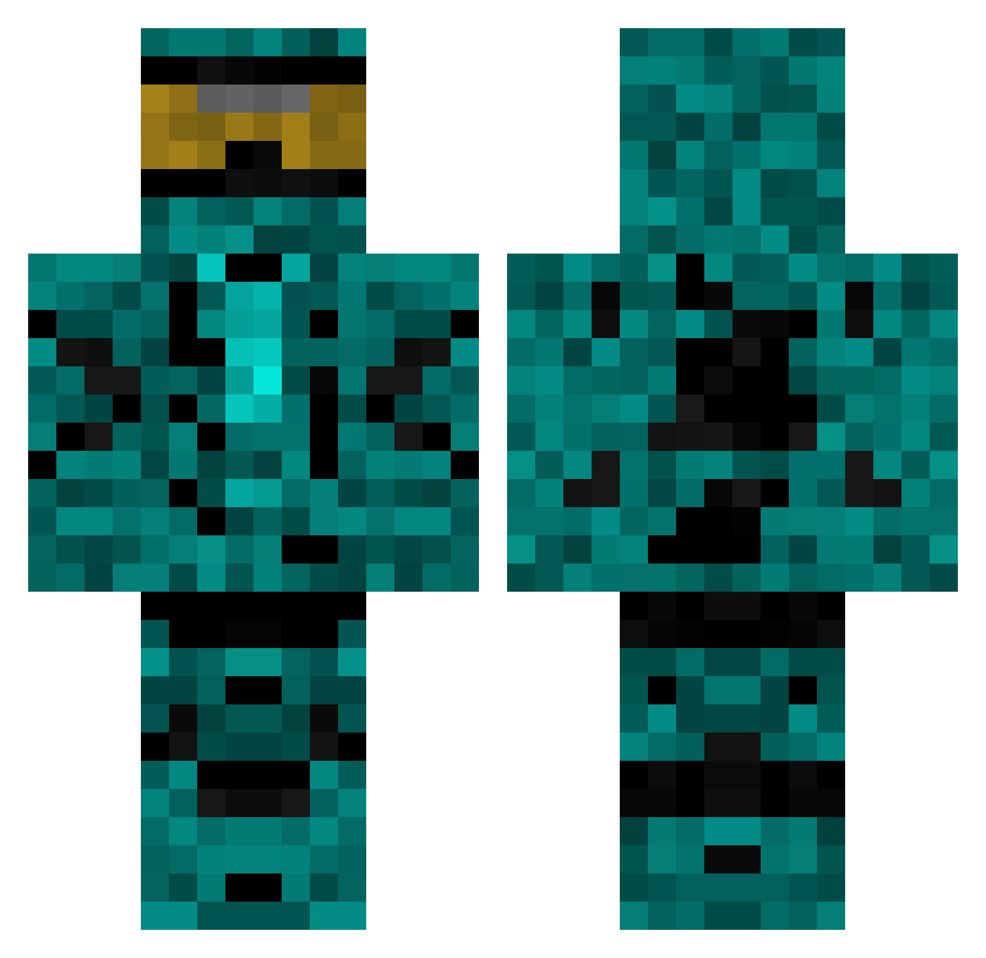 Sacrament Minecraft skin, front and back view