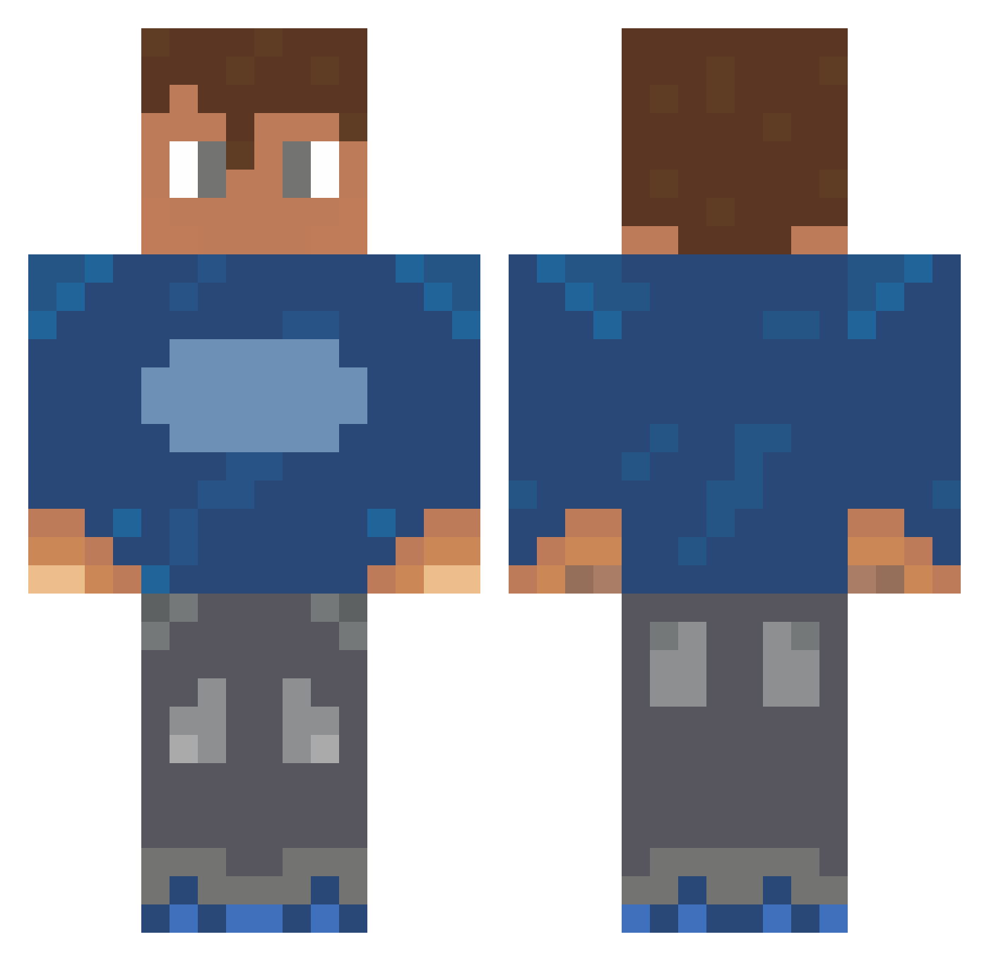 silvereq79 Minecraft skin, front and back view