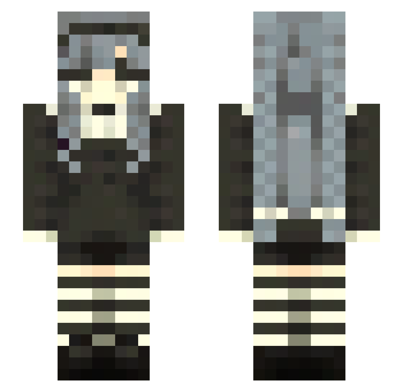 Sigma_Sweetheart Minecraft skin, front and back view