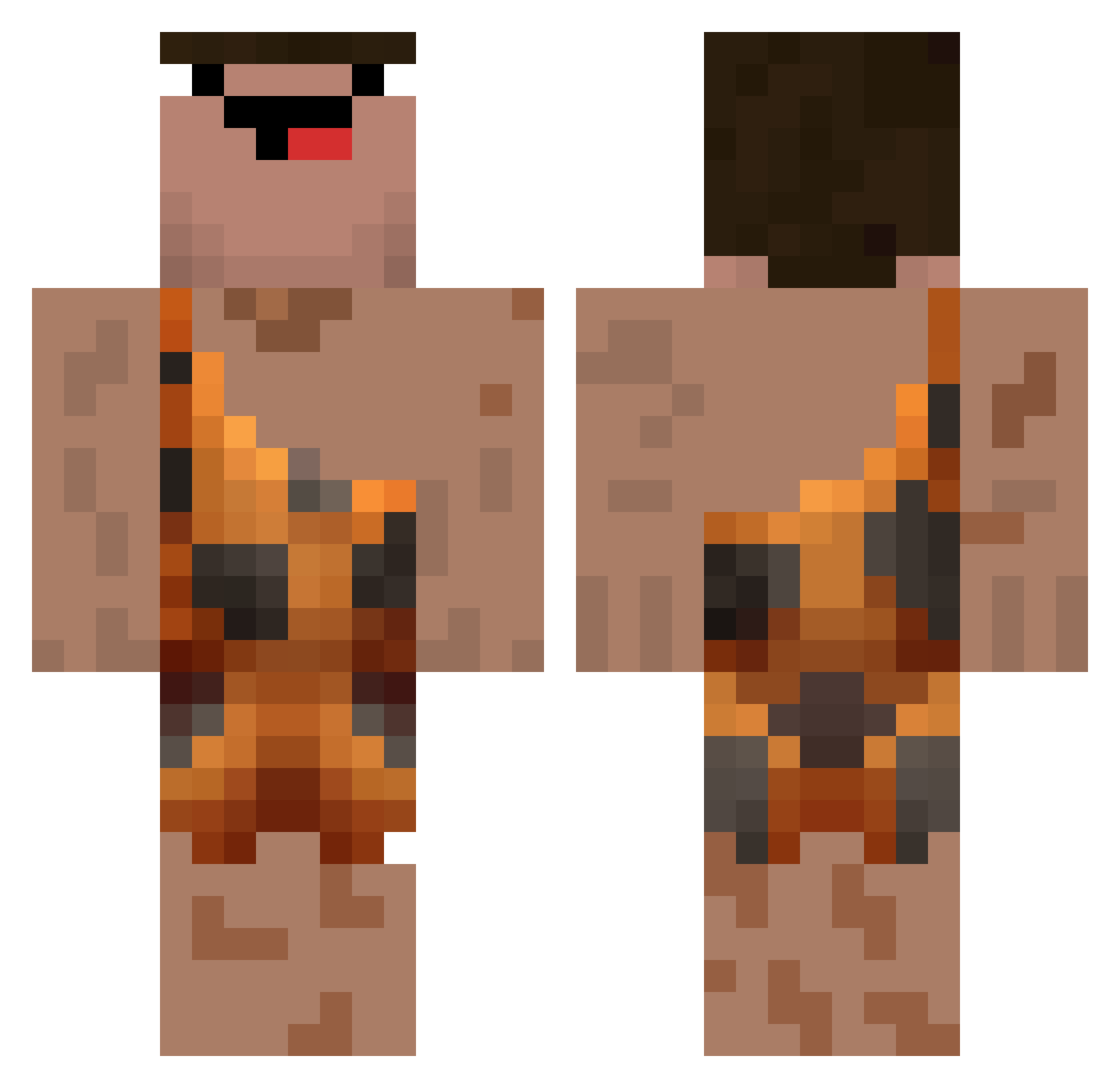 Hyxt Minecraft skin, front and back view