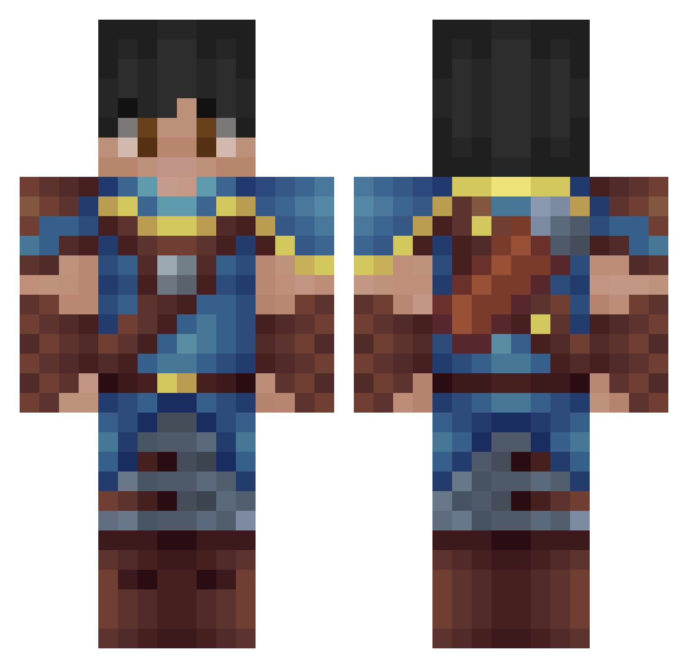 K0saa0 Minecraft skin, front and back view