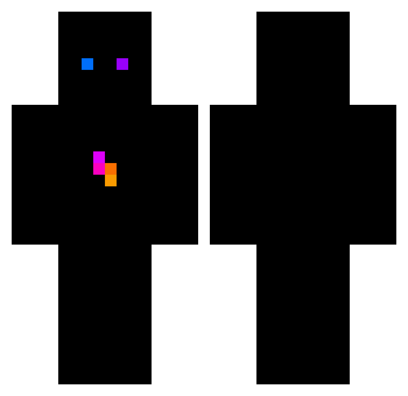 Scarynight29 Minecraft skin, front and back view