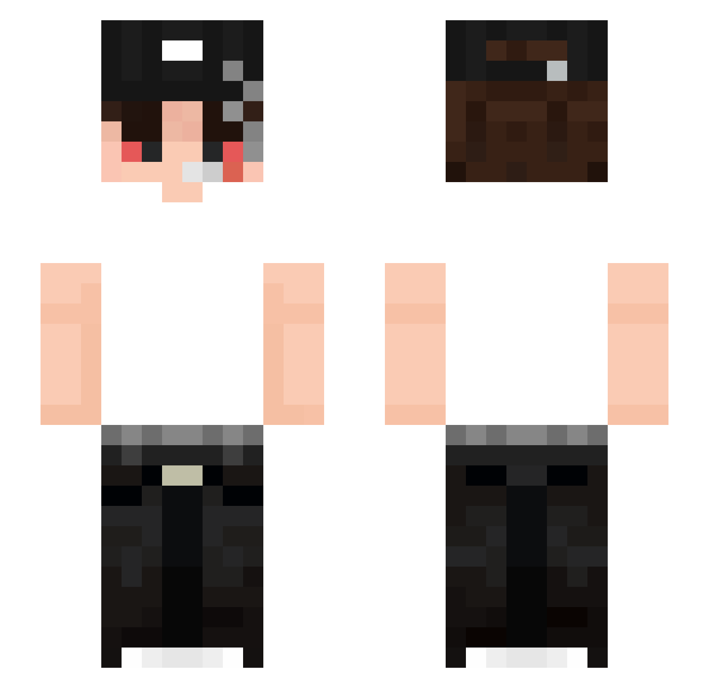 Streps Minecraft skin, front and back view