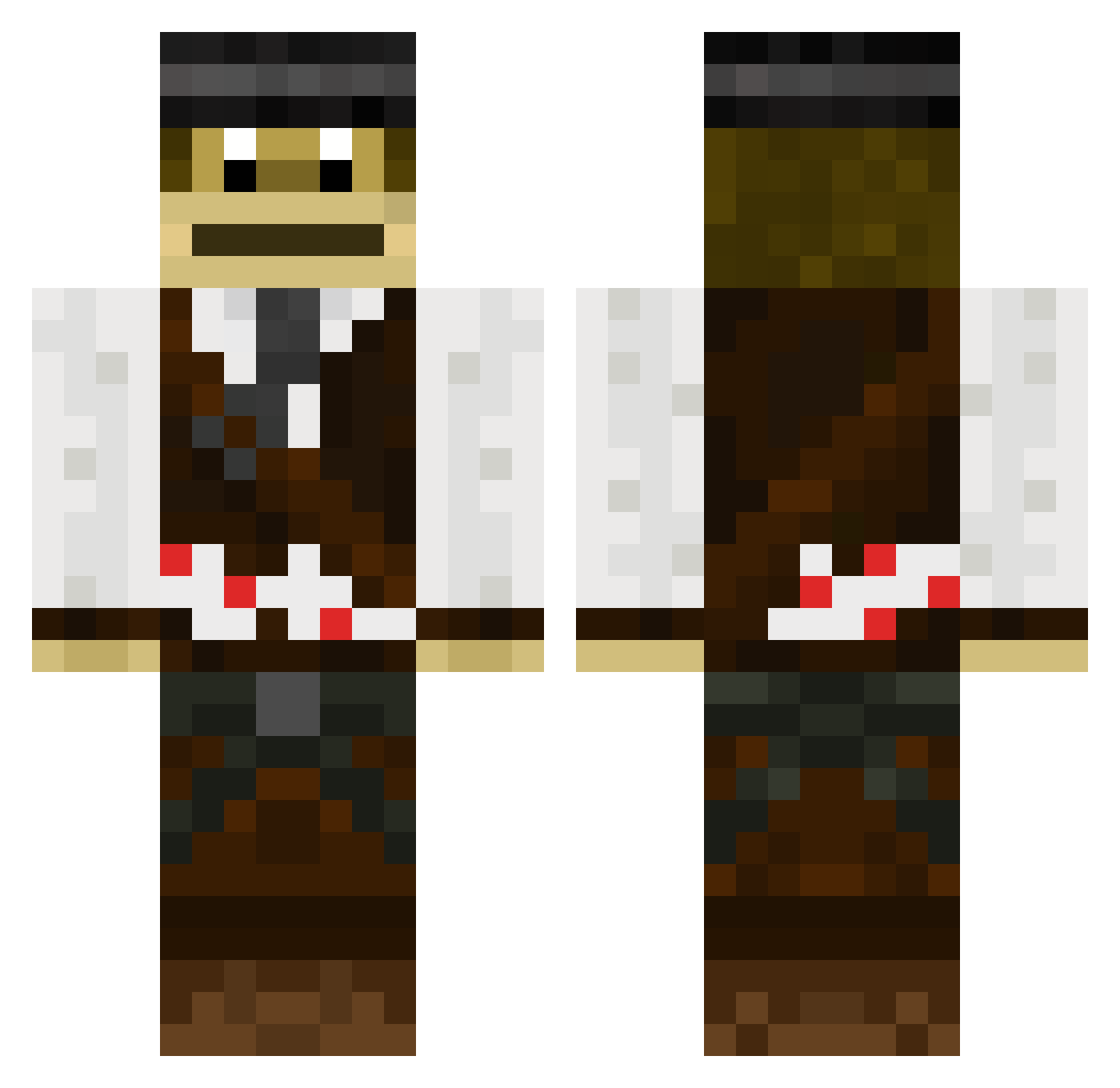 Ugglan69 Minecraft skin, front and back view