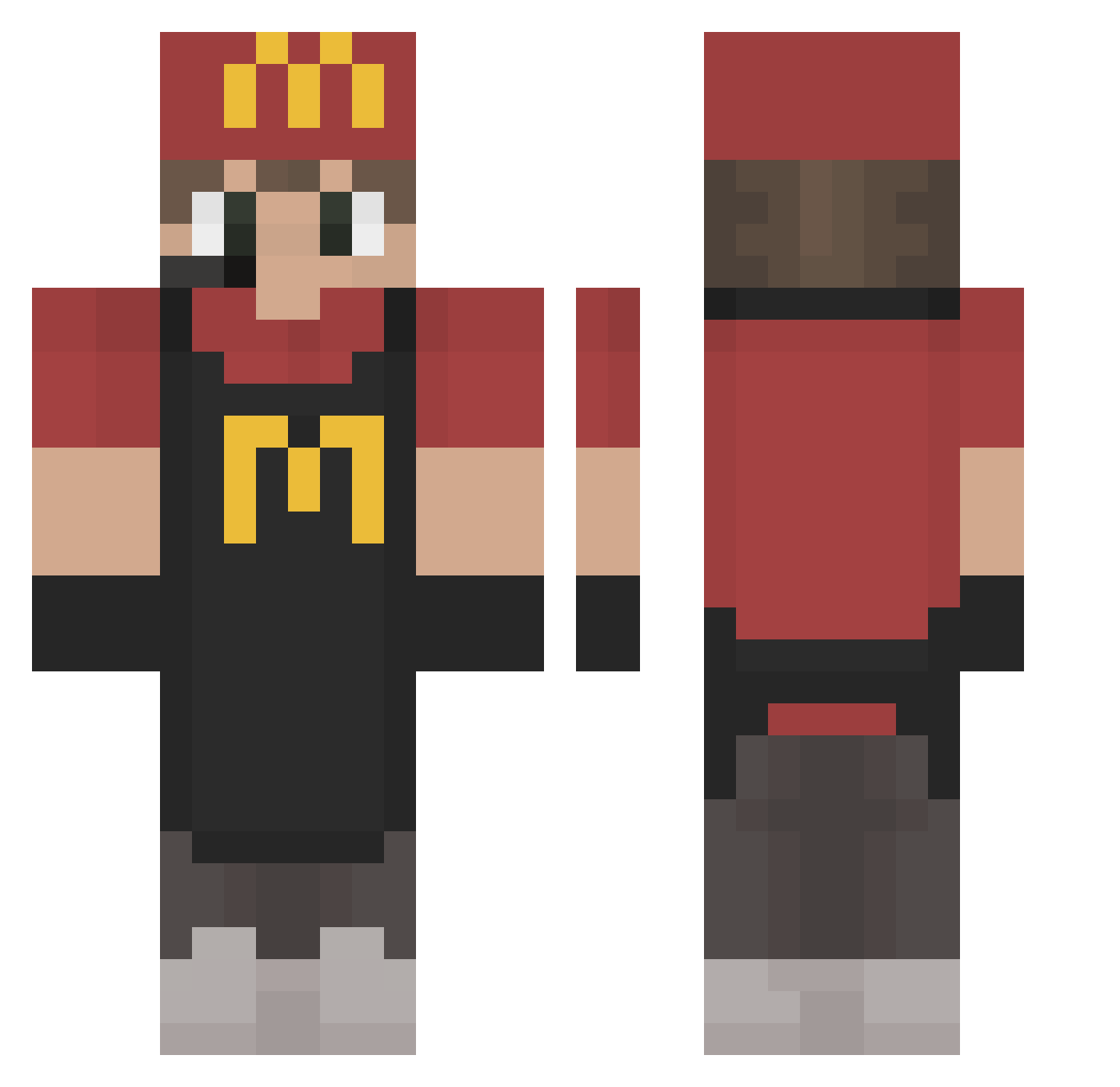 En0xas Minecraft skin, front and back view