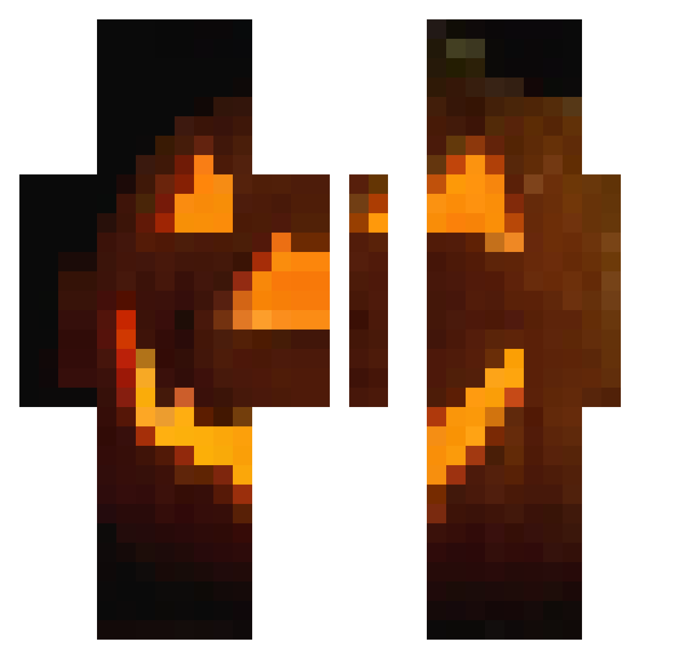 Xuselol Minecraft skin, front and back view