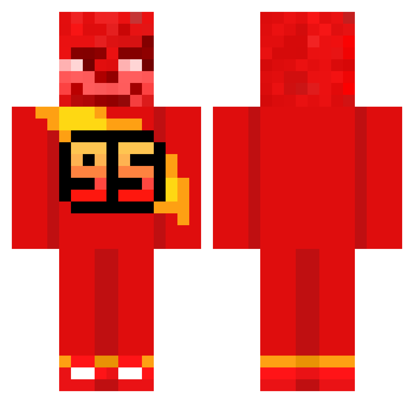rasmocket Minecraft skin, front and back view